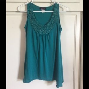 Embellished Teal Top
